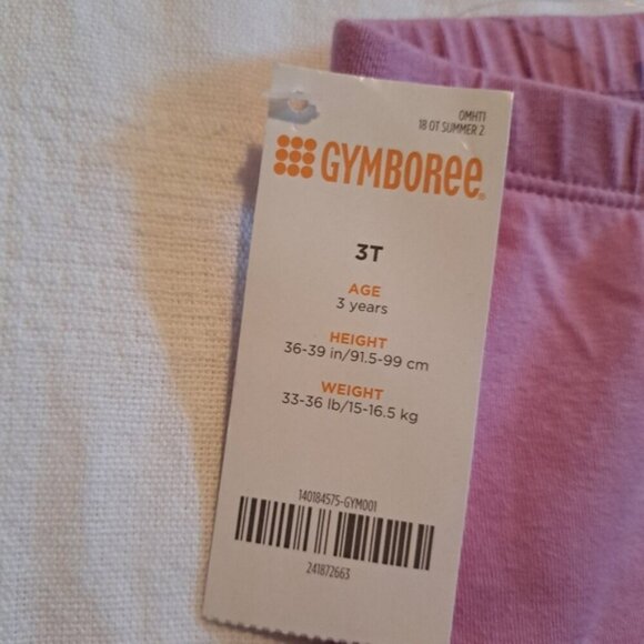 Gymboree Outlet girls size 3T lavender capri length pull on pants, NWT - Picture 2 of 4